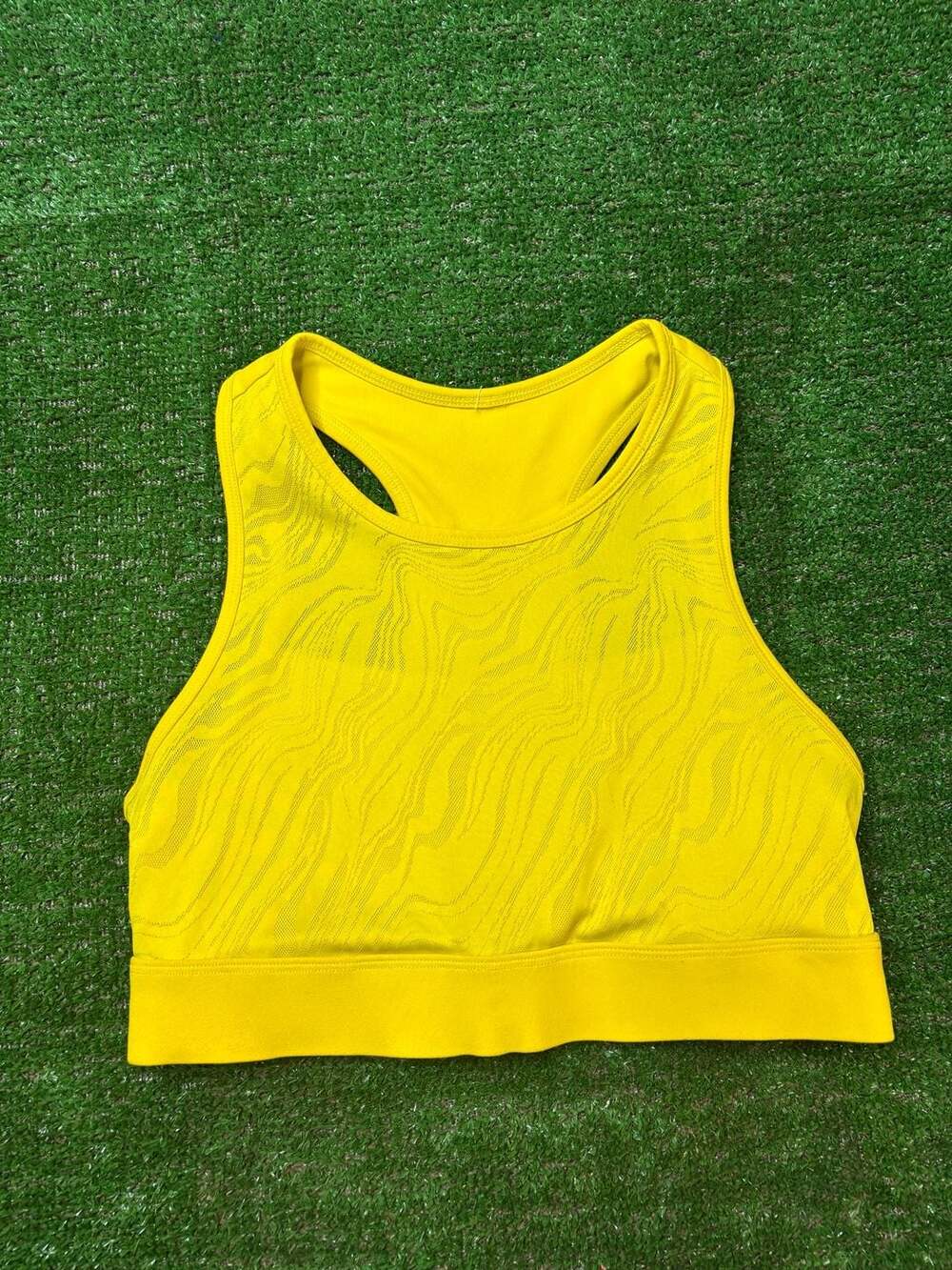 Fabletics Yellow Animal Print Seamless Sports Bra